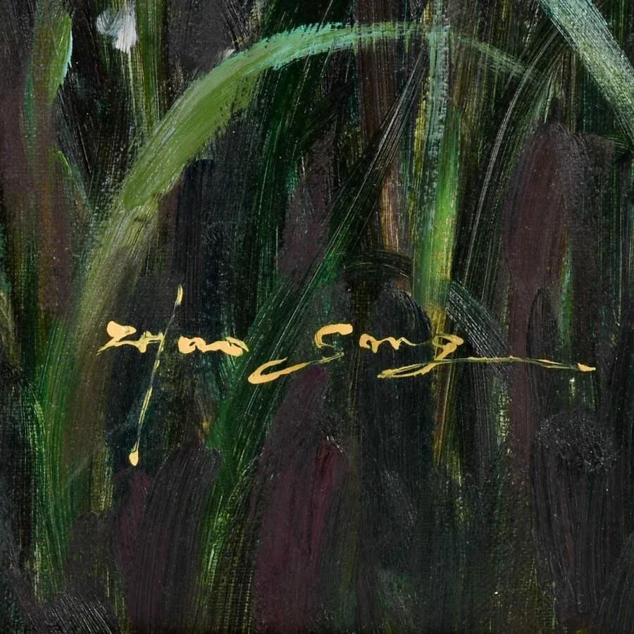 Late 20th Century Framed Signed Zhao Song the Garden at Chateau De Bagatelle Oil on Canvas - 5