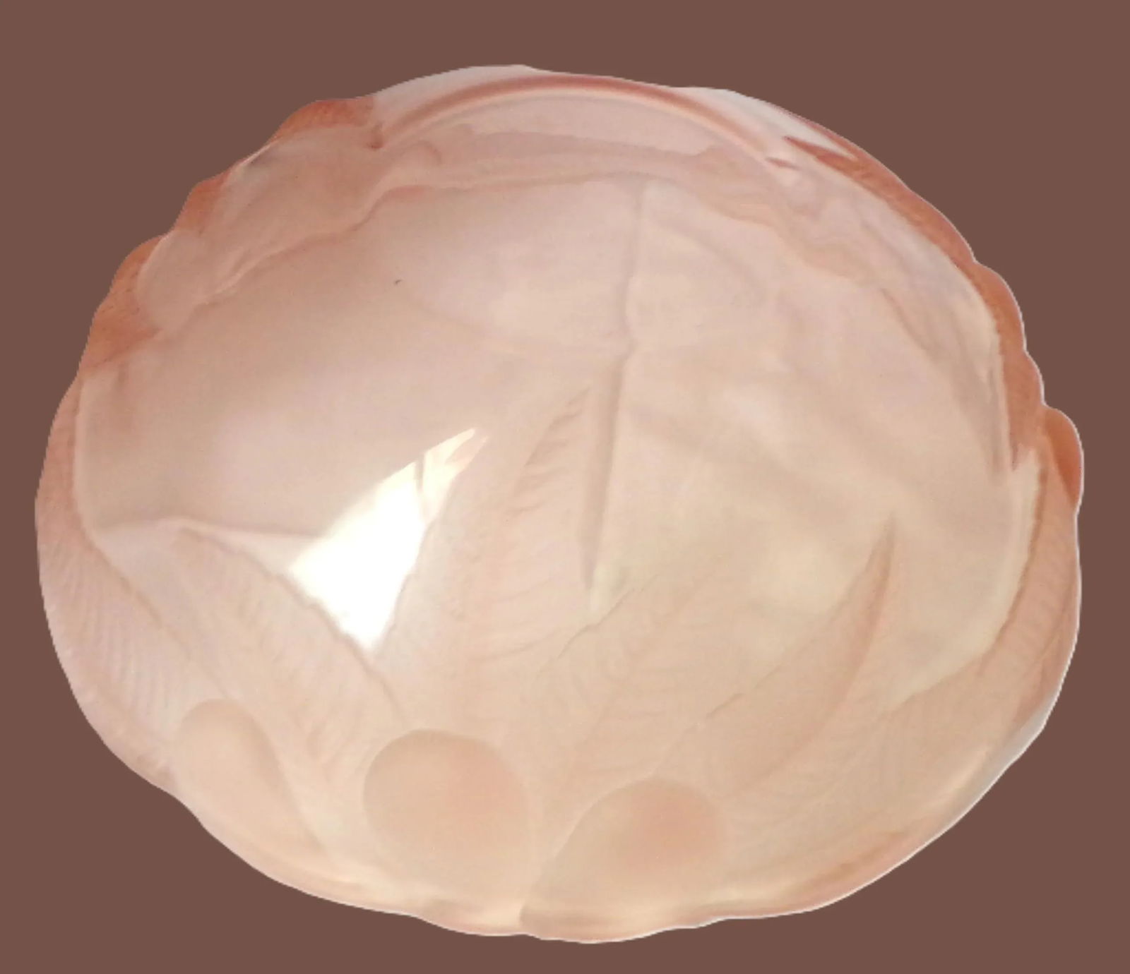 Antique Rosaline Fruit/Salad Bowl of Depression Glass by Luminarc, in France, 1920-1930s W/ Frosted - 11