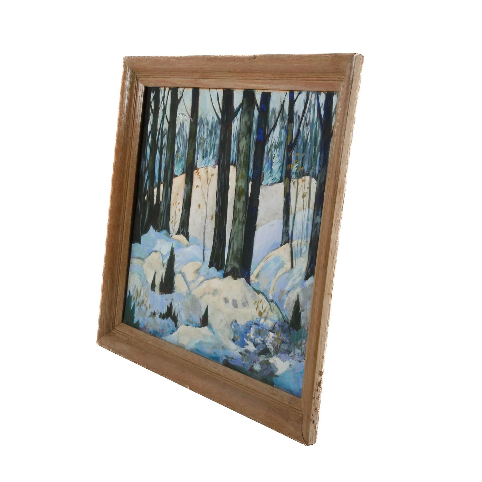 Antique Framed Oil on Board Snow Scenery - 4