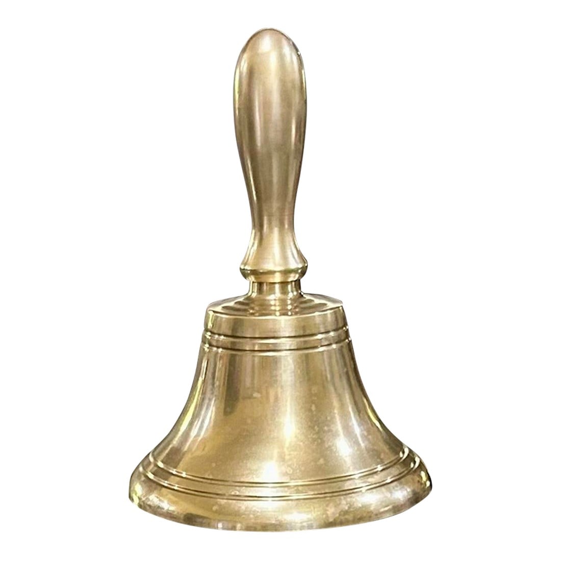 Vintage Extra Large Brass Bell with Brass Handle (1 of 7)