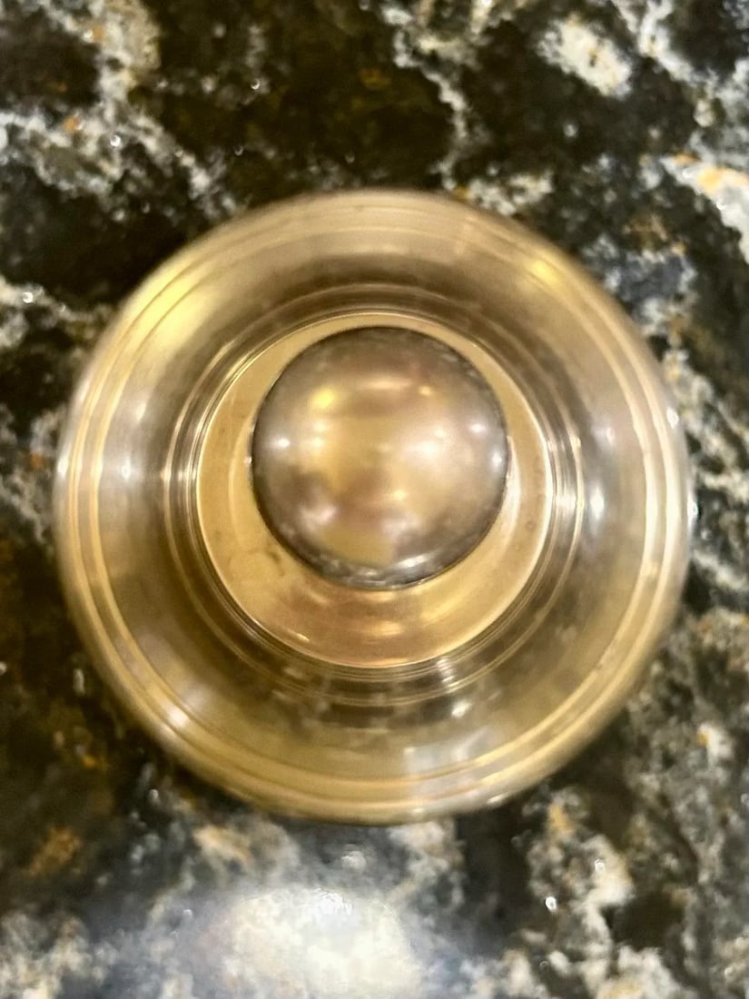 Vintage Extra Large Brass Bell with Brass Handle - 6