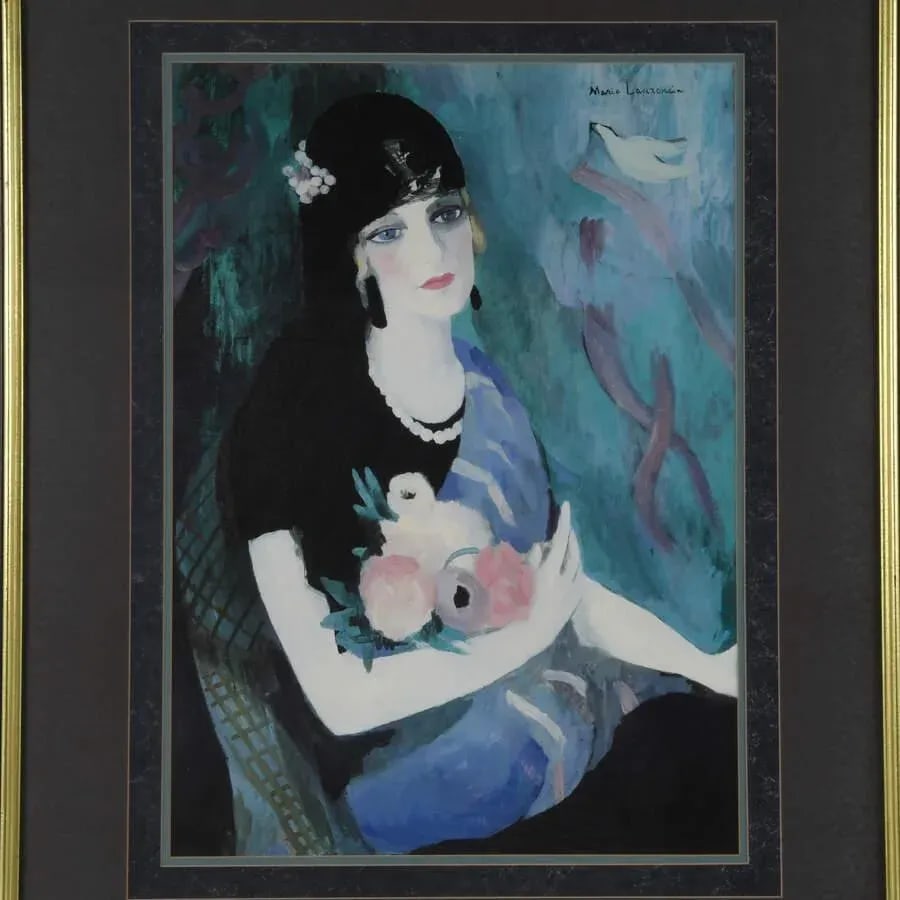 Marie Laurencin's "Portrait of Baronne Gouraud in Black Mantilla" Print - 2