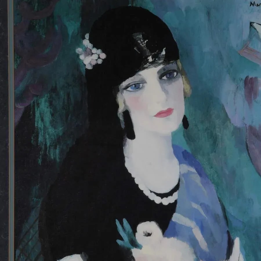 Marie Laurencin's "Portrait of Baronne Gouraud in Black Mantilla" Print - 3