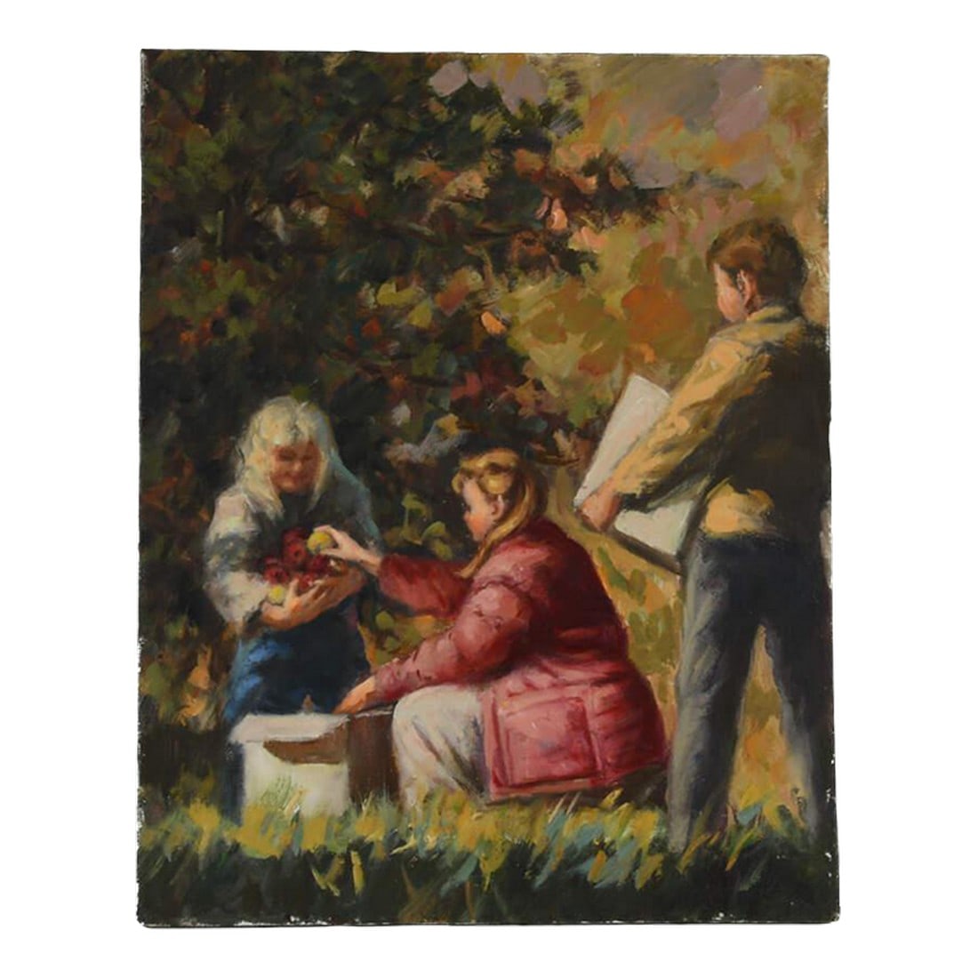 Original Oil on Canvas Titled "Family Still Life": An Original Oil on Canvas Titled "Family Still Life" is a deeply personal painting featuring symbolic objects that represent family connections, like heirlooms or meaningful items. The rich color