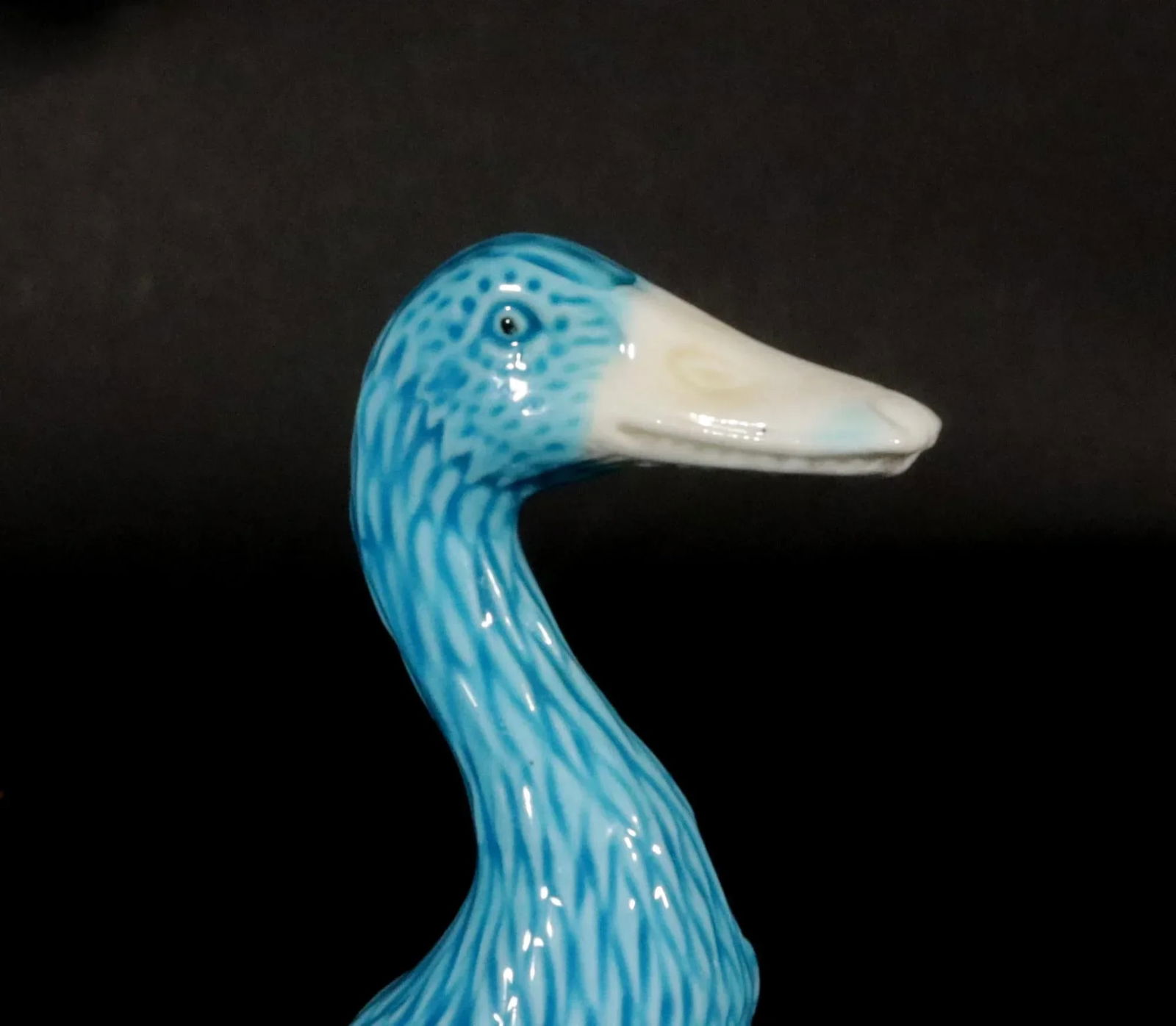 Vintage Chinese Porcelain Turquoise Pair of Indian Runner Ducks - 3