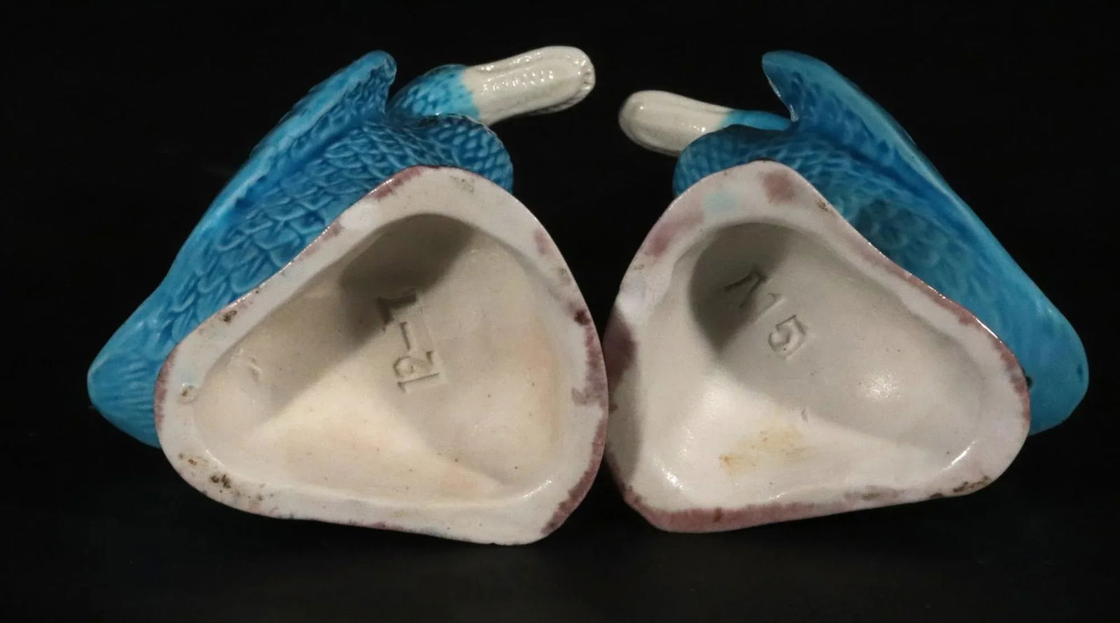 Vintage Chinese Porcelain Turquoise Pair of Indian Runner Ducks - 8