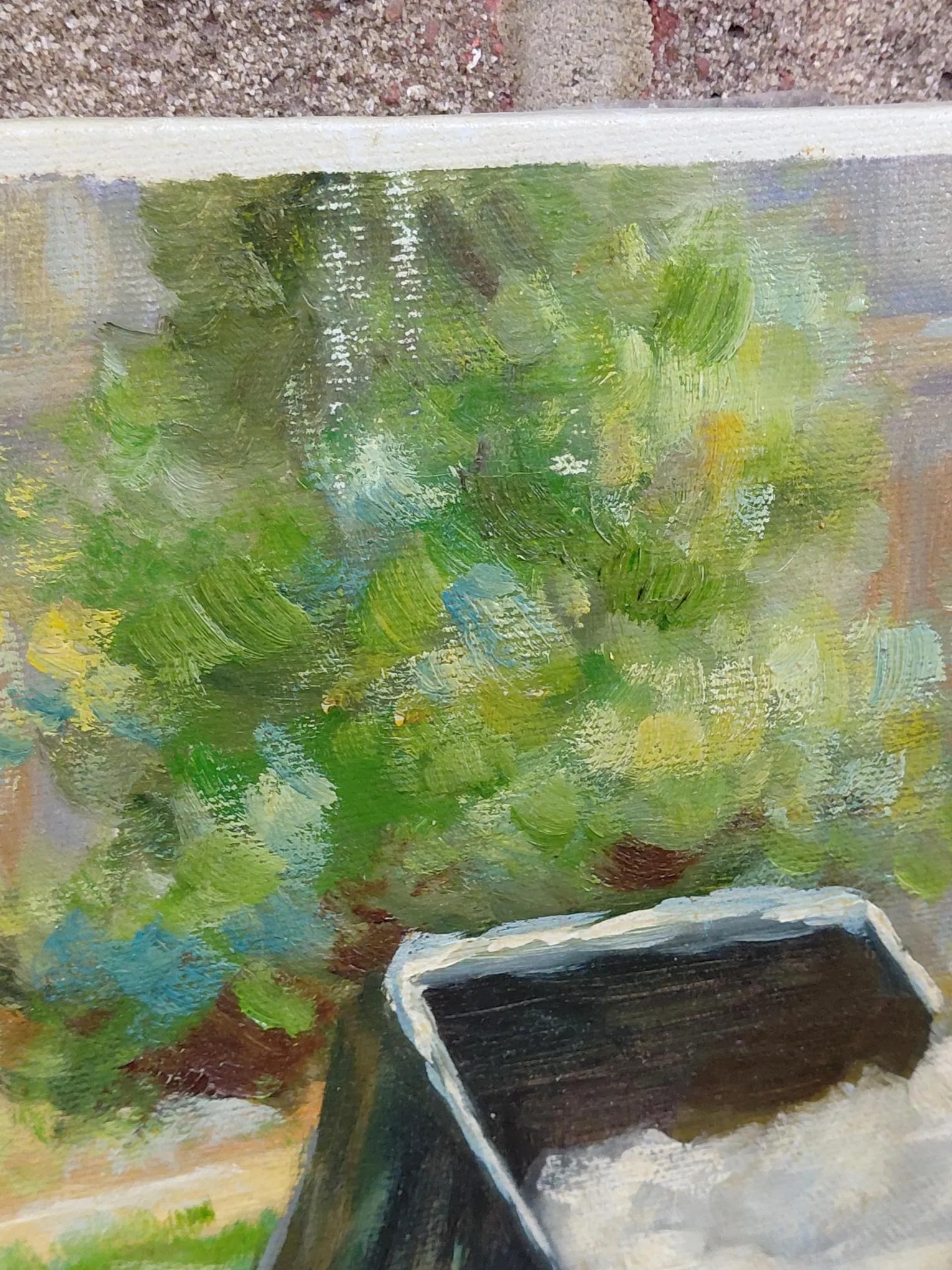 Oil on Canvas of a Mother and Her Children at a Park - 10