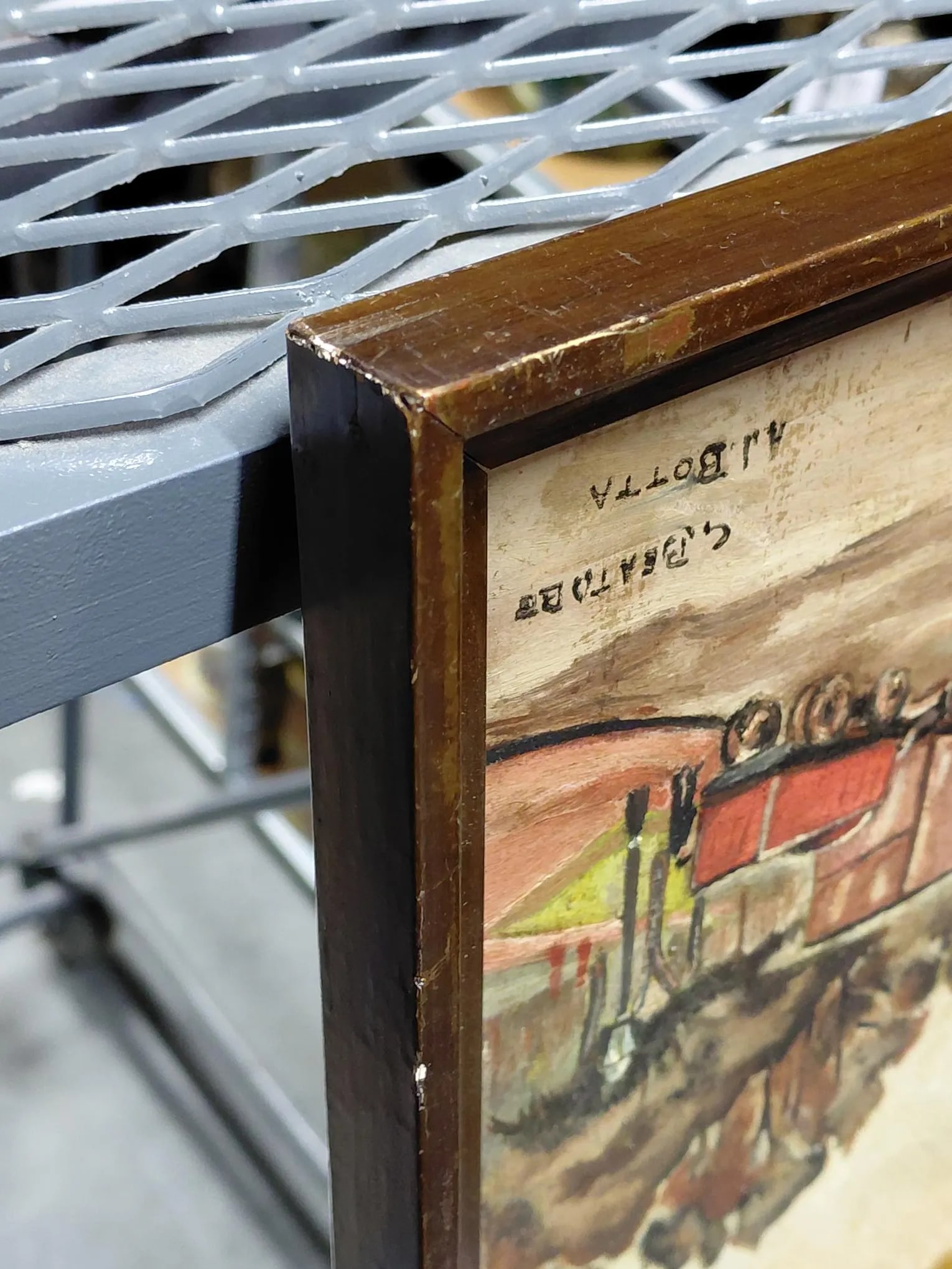 Framed Signed Aj Botta Oil on Board Landscape - 8