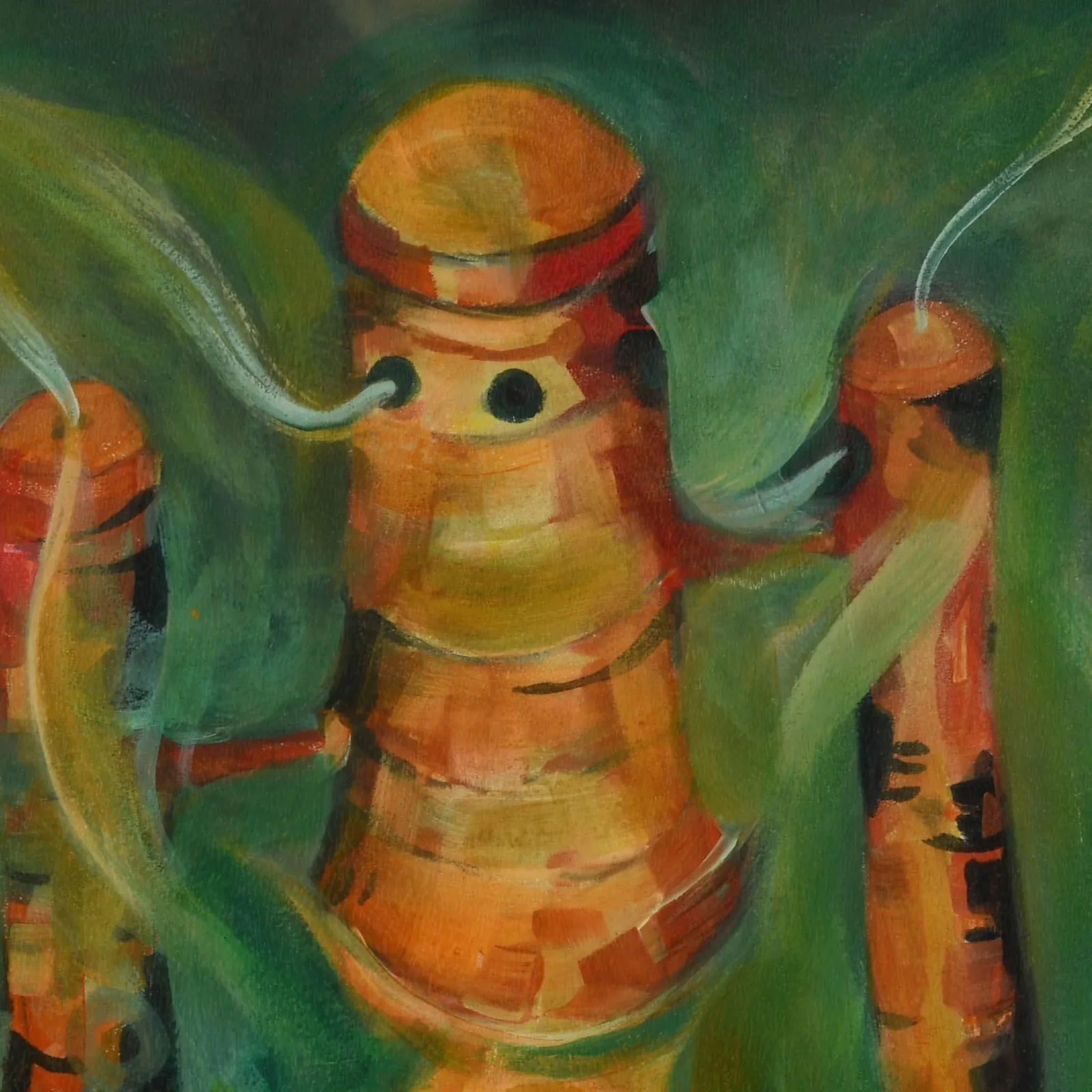 Framed Signed Ãngel Acosta LeÃ³n (1930-1964) Oil on Board Painting - 4