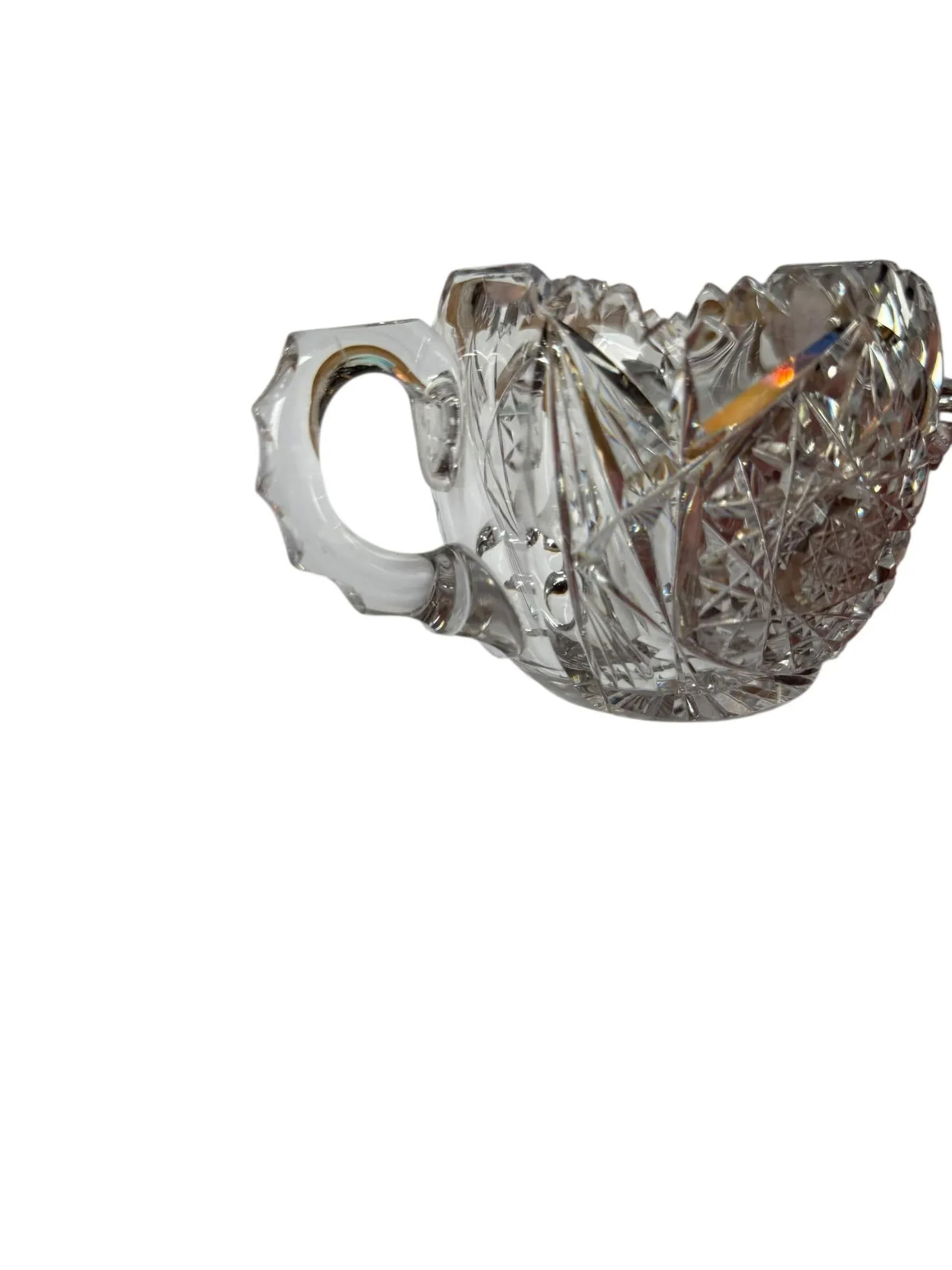 Antique Libbey Crystal Sugar Bowl American Brilliant Period Cut Glass - 4