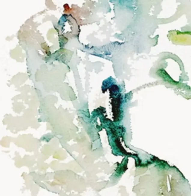 Showing Shade, 2009. Contemporary, Abstract Expressionism. Watercolor on Paper. Shades of Jade Gre - 2