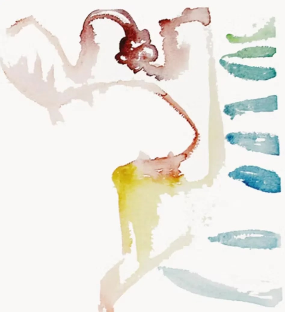 Showing Shade, 2009. Contemporary, Abstract Expressionism. Watercolor on Paper. Shades of Jade Gre - 4