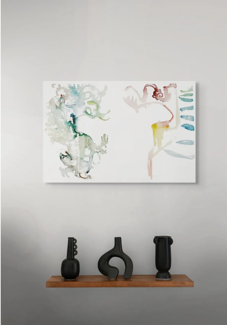 Showing Shade, 2009. Contemporary, Abstract Expressionism. Watercolor on Paper. Shades of Jade Gre - 5