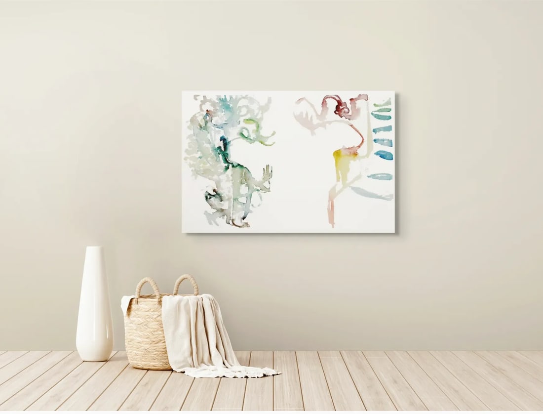 Showing Shade, 2009. Contemporary, Abstract Expressionism. Watercolor on Paper. Shades of Jade Gre - 6