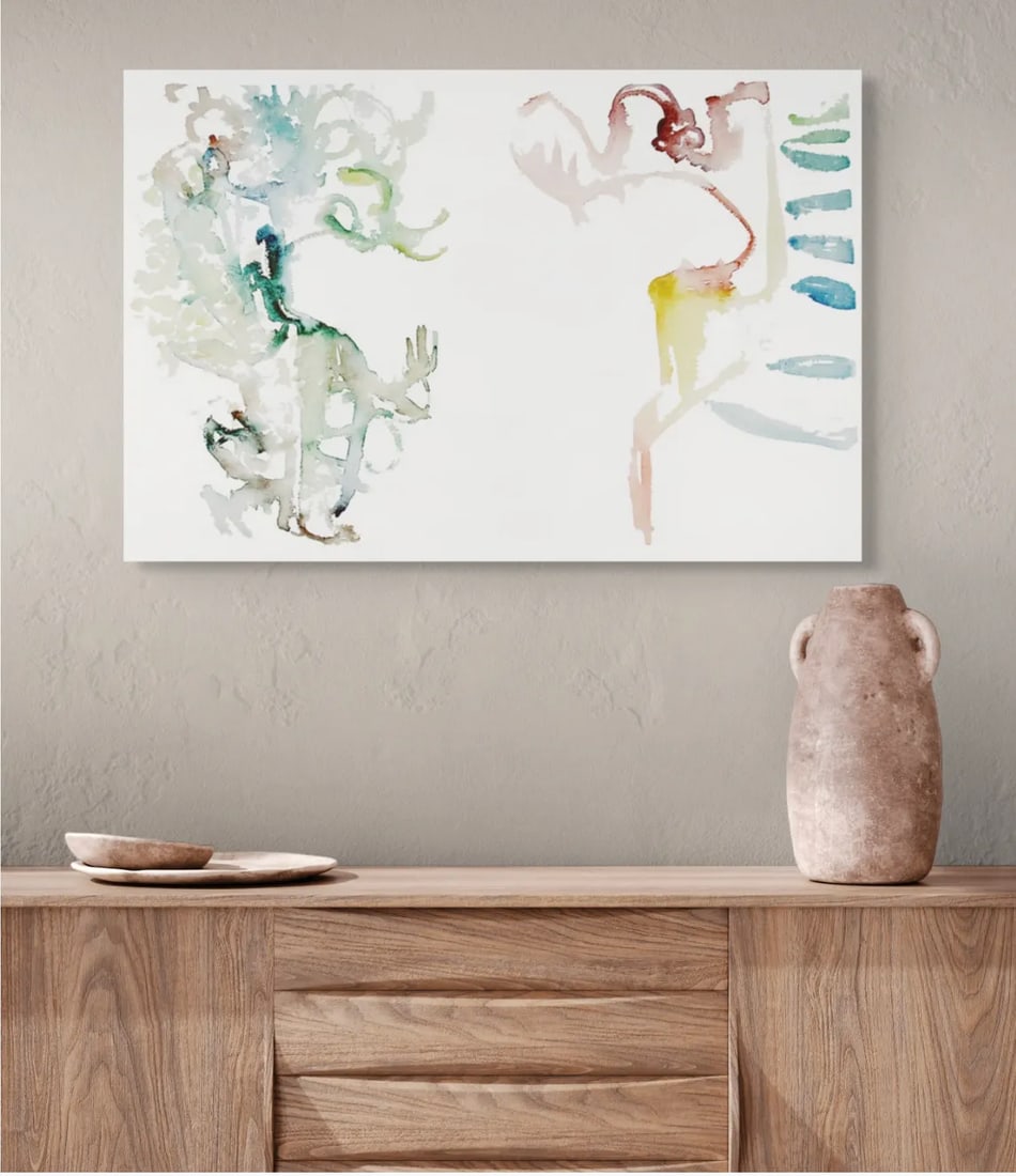 Showing Shade, 2009. Contemporary, Abstract Expressionism. Watercolor on Paper. Shades of Jade Gre - 7