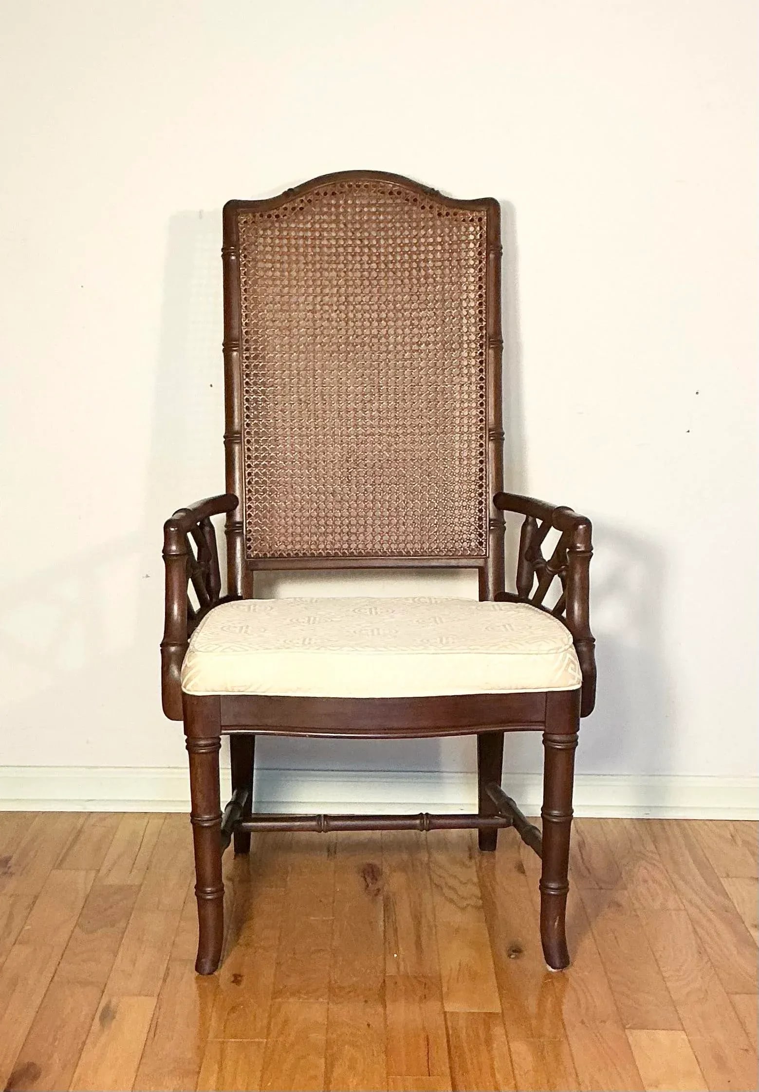 Faux Bamboo and Cane Back Chippendale Arm Chair - Single - 2