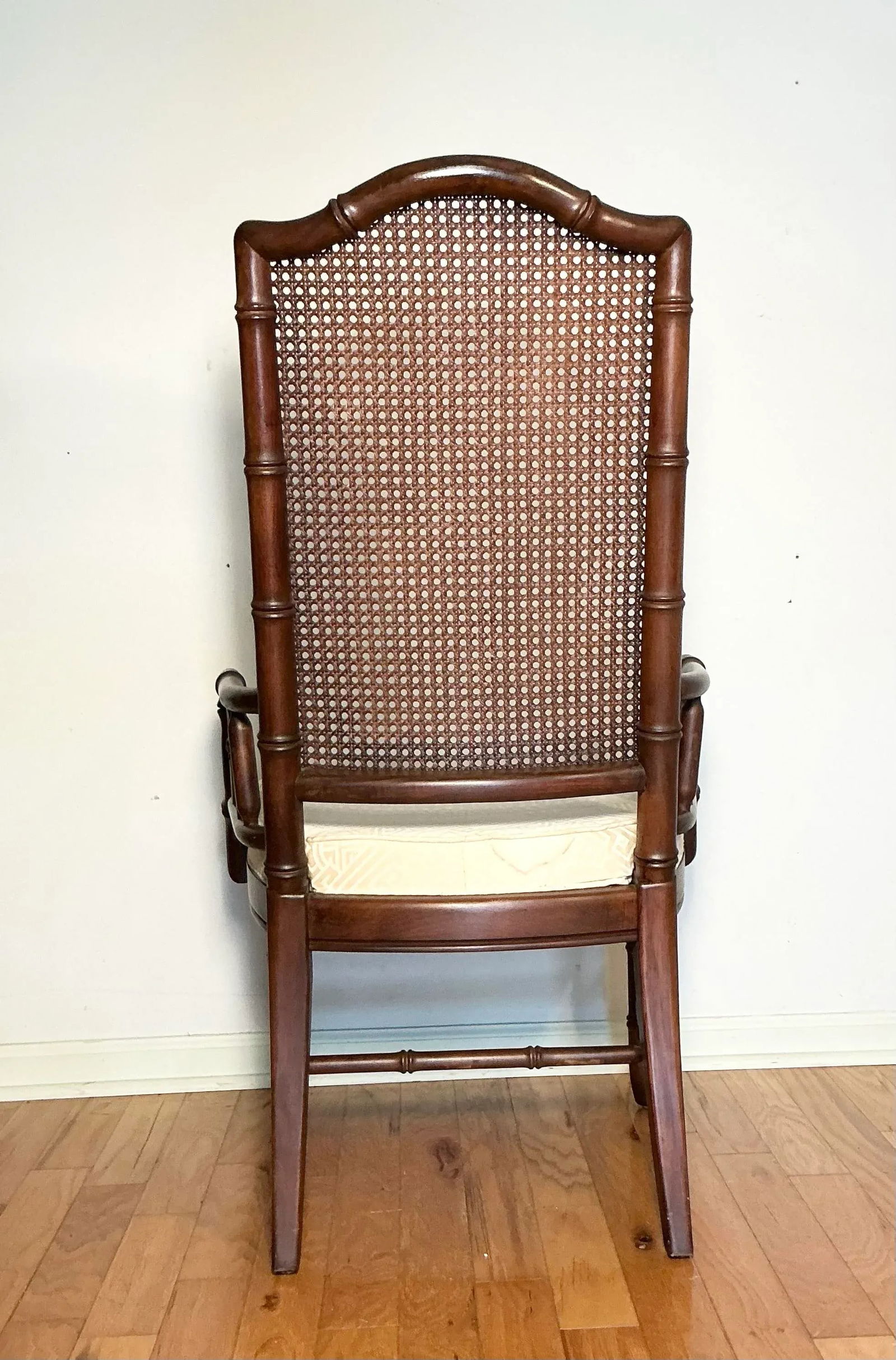 Faux Bamboo and Cane Back Chippendale Arm Chair - Single - 4