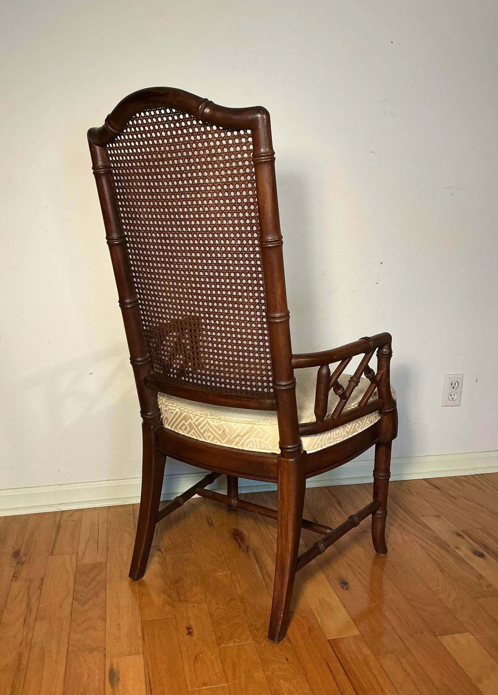Faux Bamboo and Cane Back Chippendale Arm Chair - Single - 5