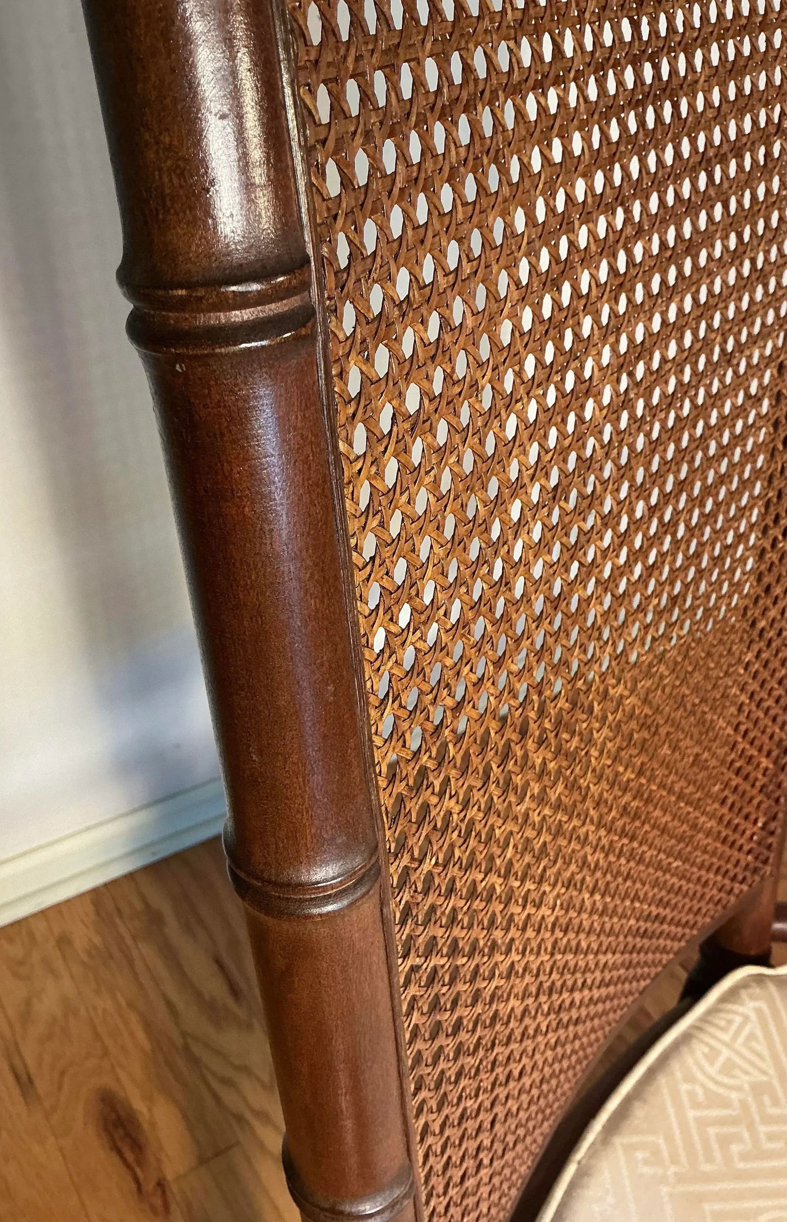 Faux Bamboo and Cane Back Chippendale Arm Chair - Single - 9