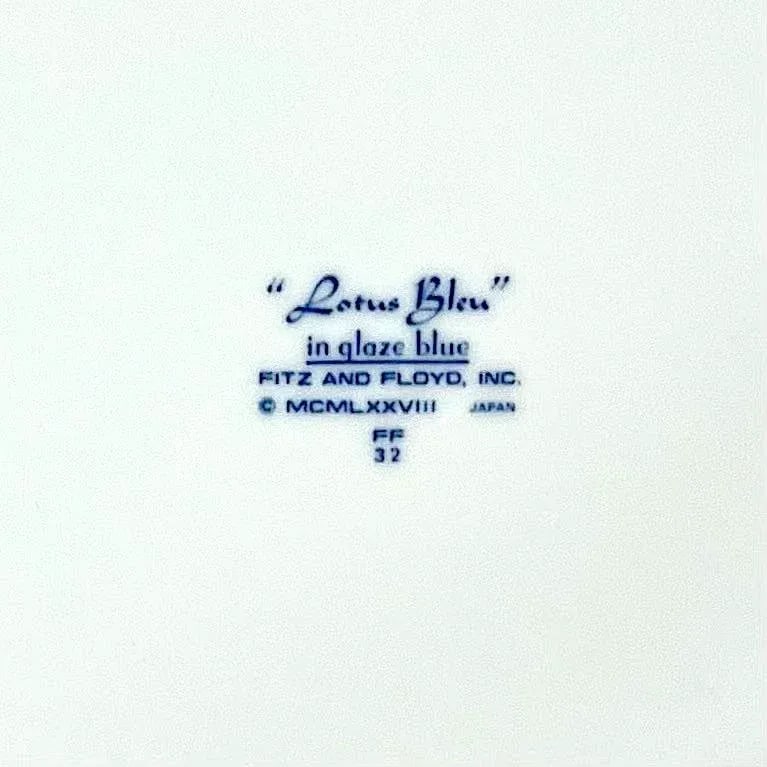 Rare - Fitz and Floyd Lotus Bleu 73 Piece Porcelain Dinnerware Service for 12 - Circa 1978 - 11