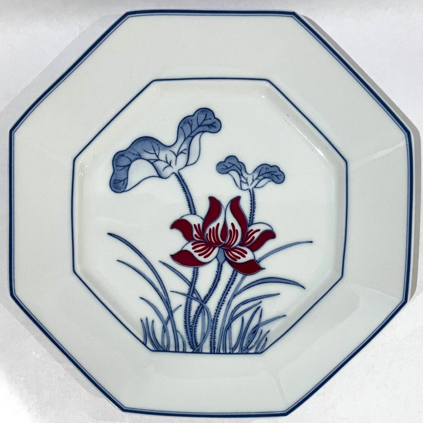 Rare - Fitz and Floyd Lotus Bleu 73 Piece Porcelain Dinnerware Service for 12 - Circa 1978 - 2
