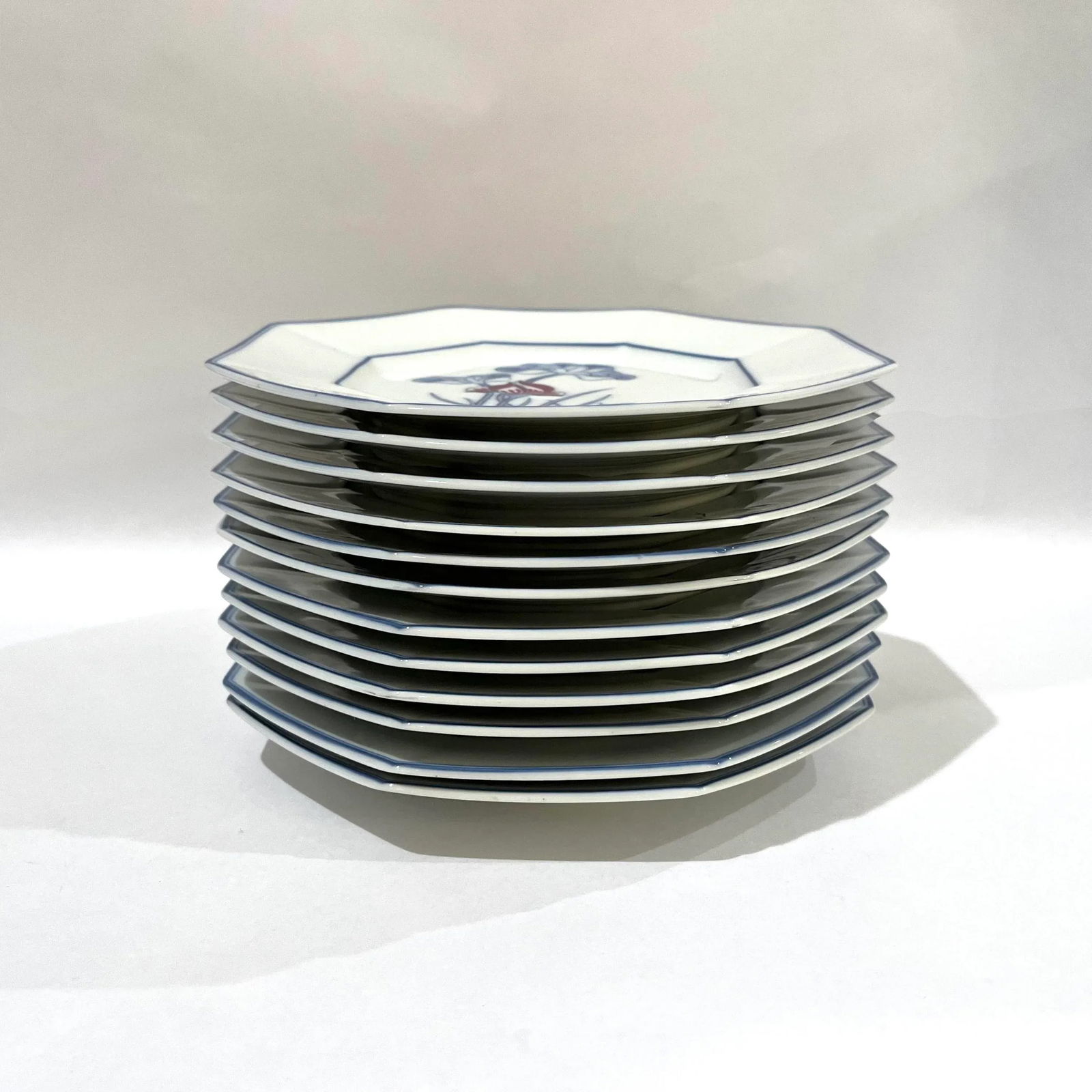 Rare - Fitz and Floyd Lotus Bleu 73 Piece Porcelain Dinnerware Service for 12 - Circa 1978 - 7