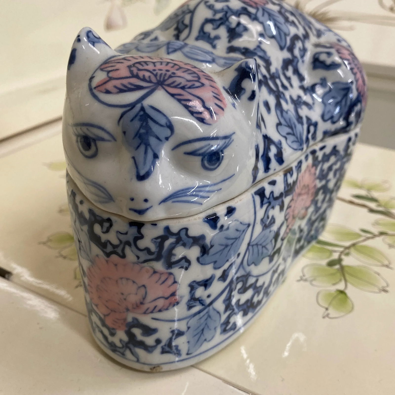 1970s Asian Chinoiserie Cat Catchall Box - 2