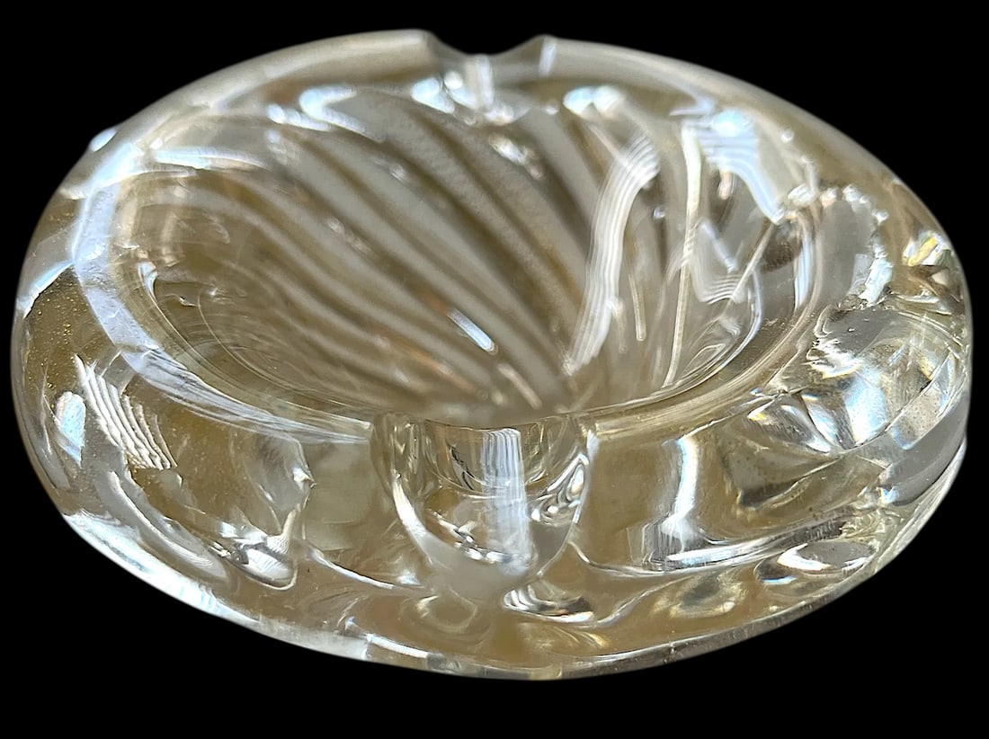 Pair of 1960s Murano Glass Swirl Ashtrays / Small Dishes With Gold Aventurine After Barovier & Toso - 4