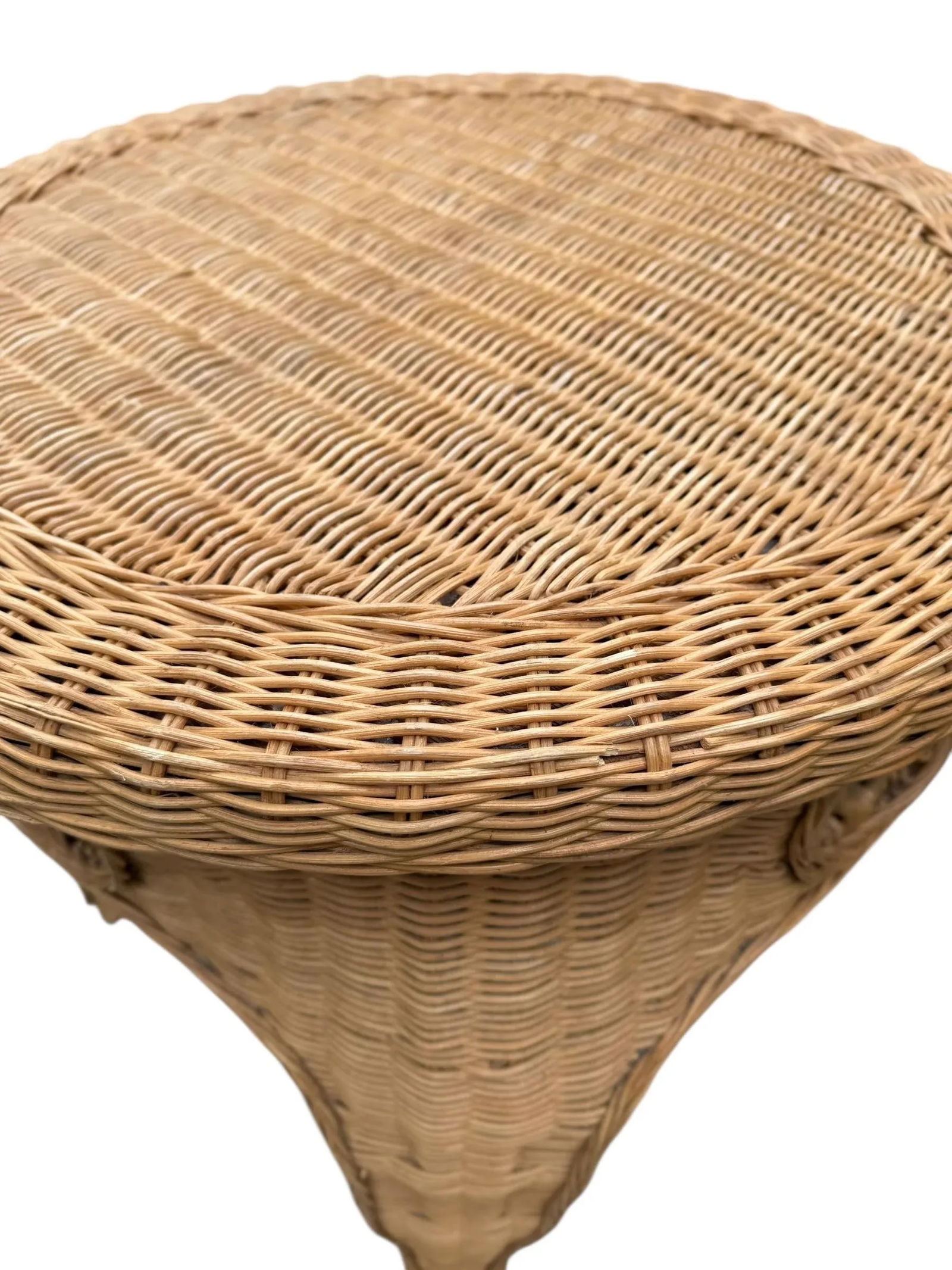 Bamboo Wicker Side Table - 5