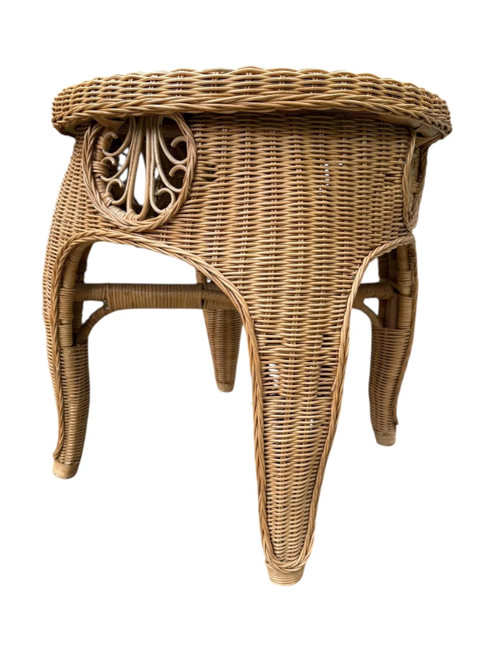 Bamboo Wicker Side Table - 6