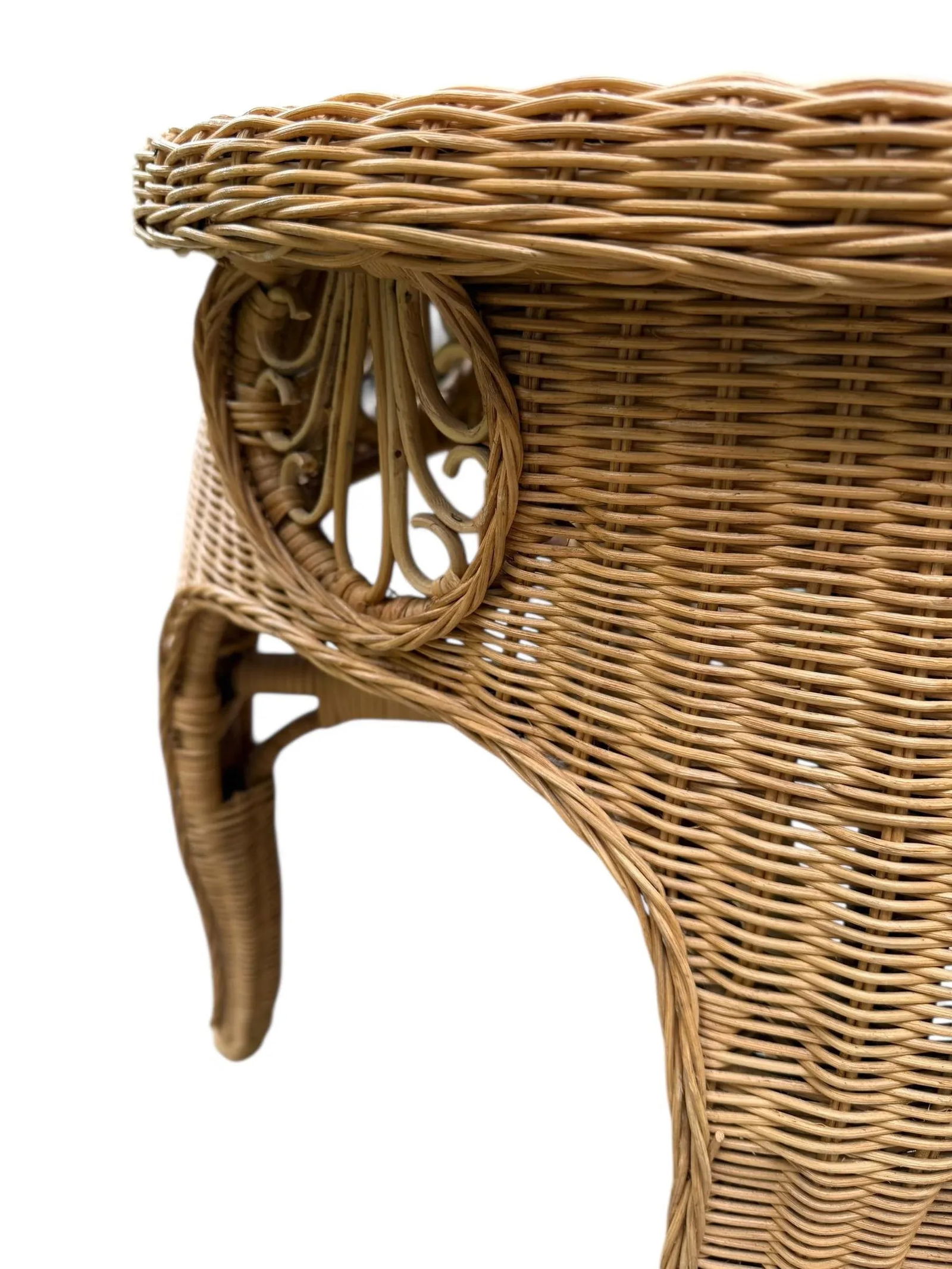 Bamboo Wicker Side Table - 7