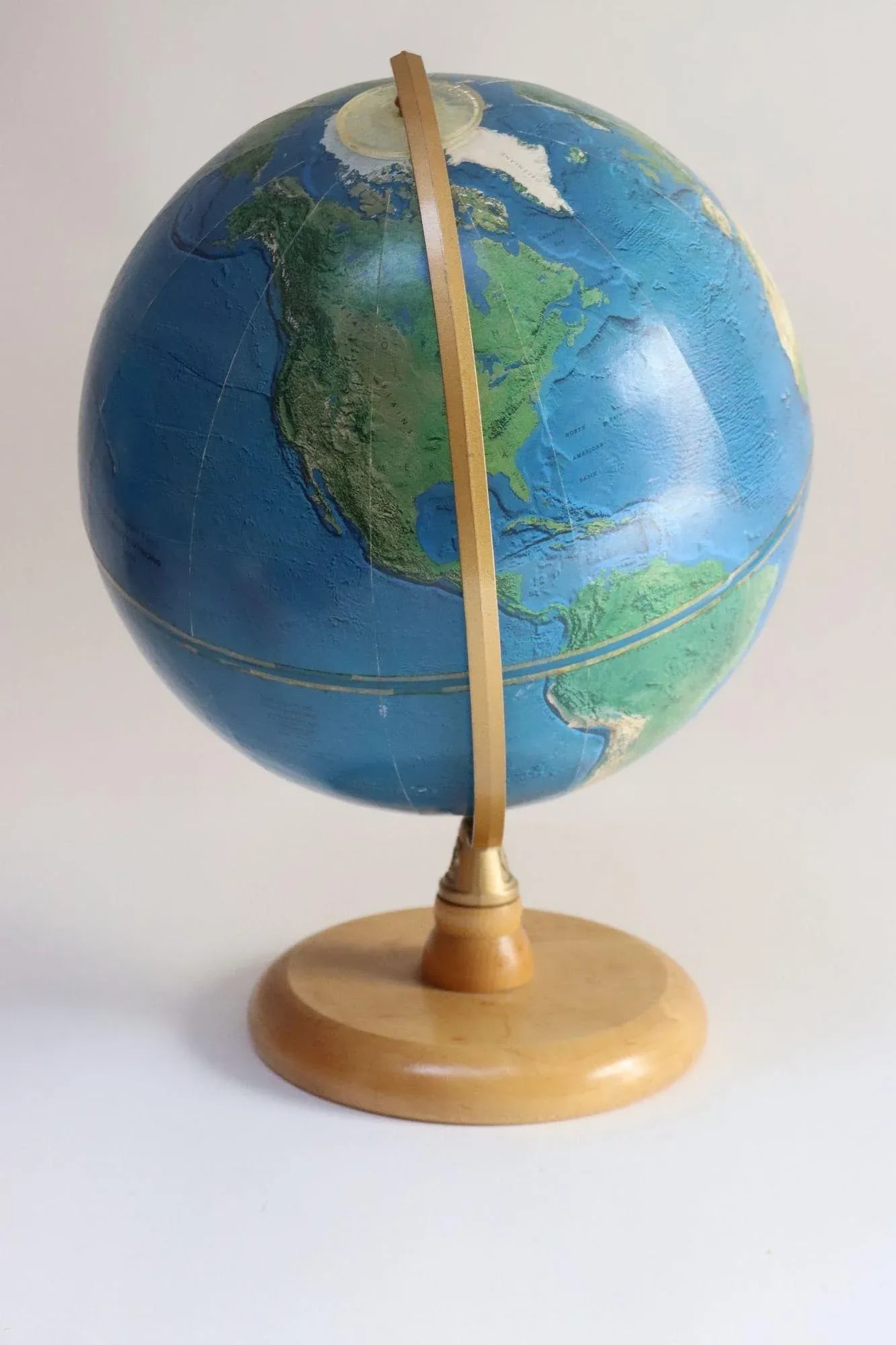 Set of Two Vintage Petite Replogle Satellite Visions Globes - Winter and Summer Displays - 4