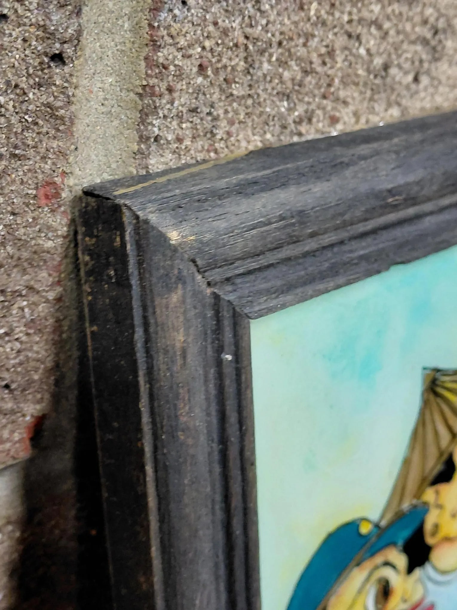 Framed Punakawan Reverse Glass Painting of Petruk Giving a Speech - 6