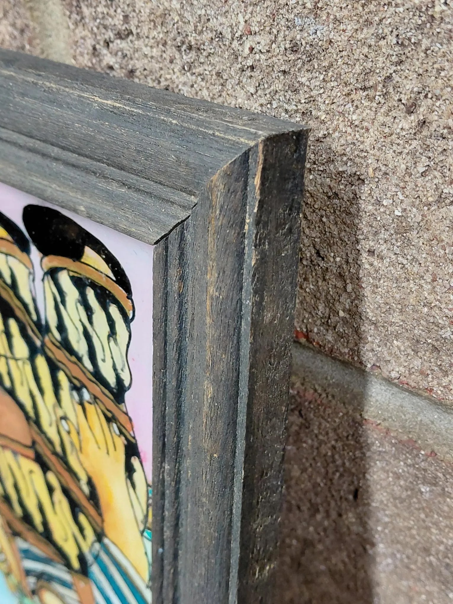 Framed Punakawan Reverse Glass Painting of Petruk Giving a Speech - 7