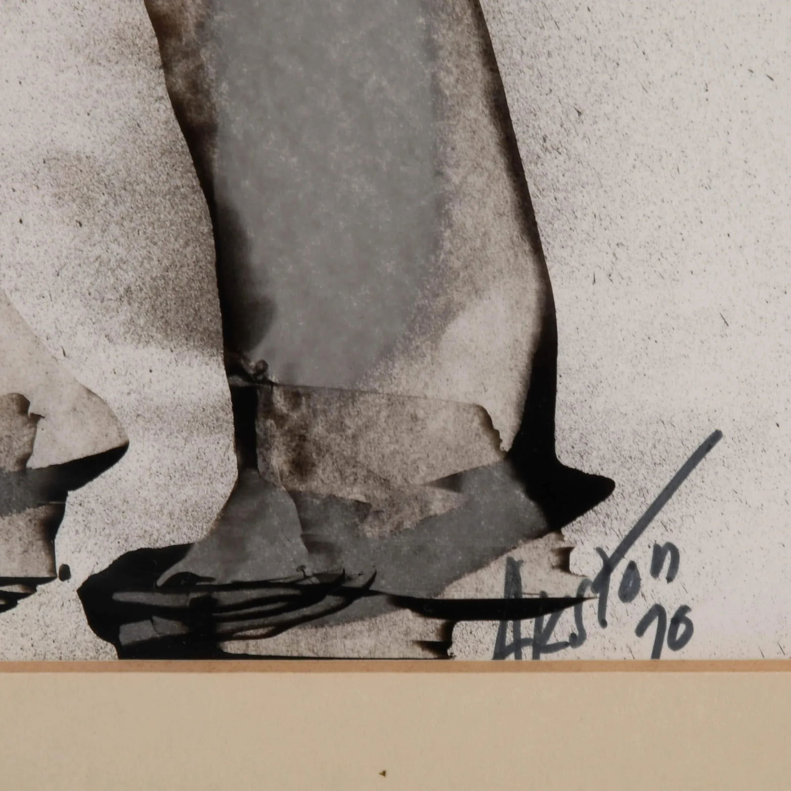 Framed Signed J. Akston "The Wanderer, 1970" Acrylic and Paper Painting - 3