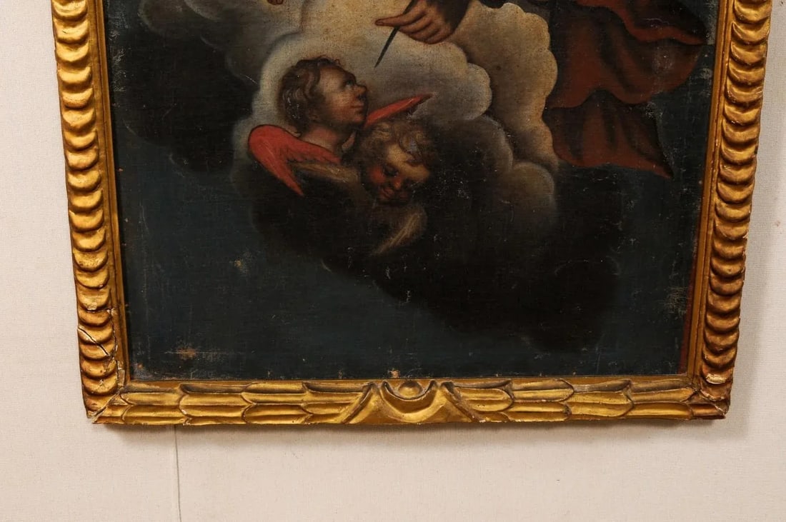 19th Century Framed Painting of Jesus with Child - 10