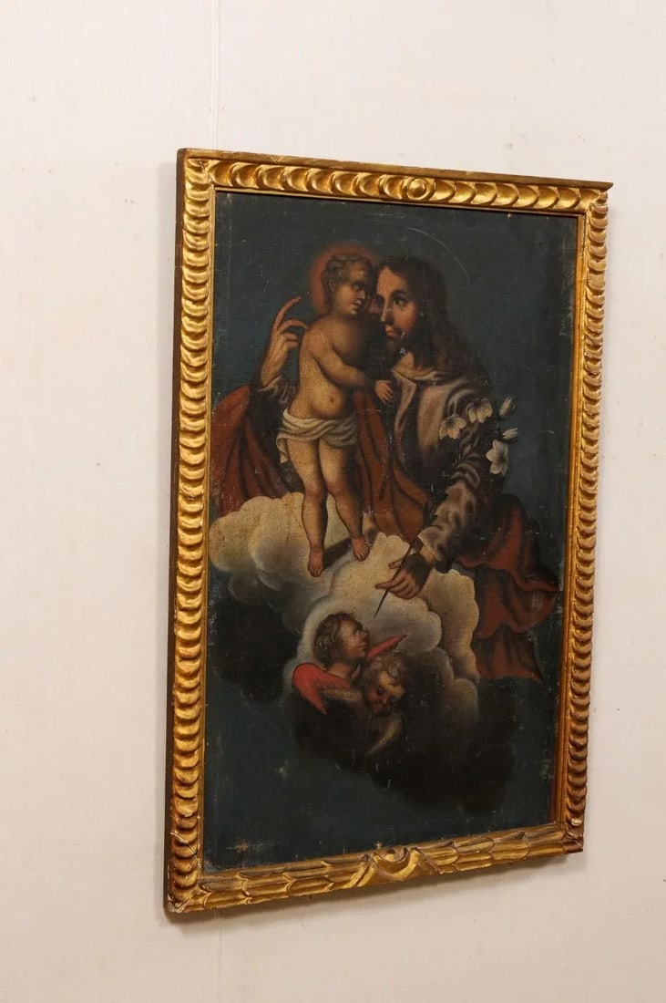 19th Century Framed Painting of Jesus with Child - 11