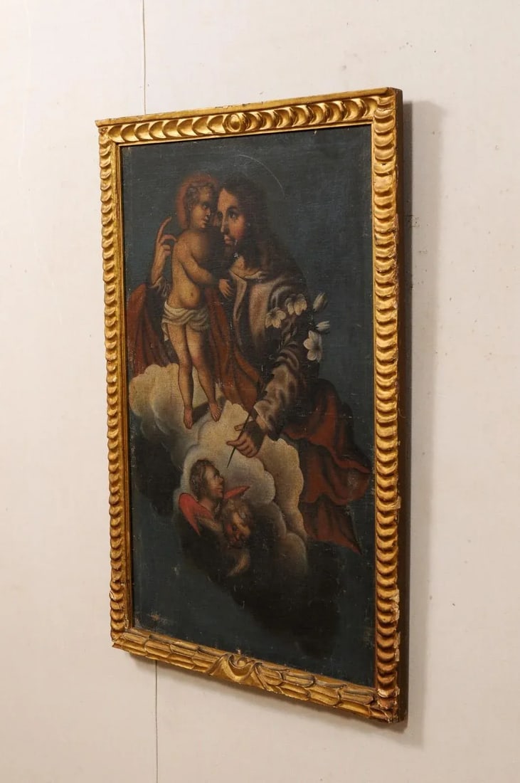 19th Century Framed Painting of Jesus with Child - 2