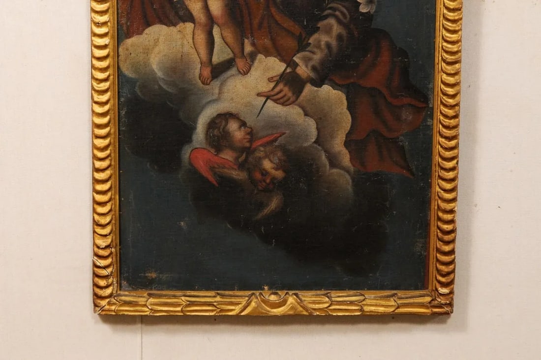19th Century Framed Painting of Jesus with Child - 9