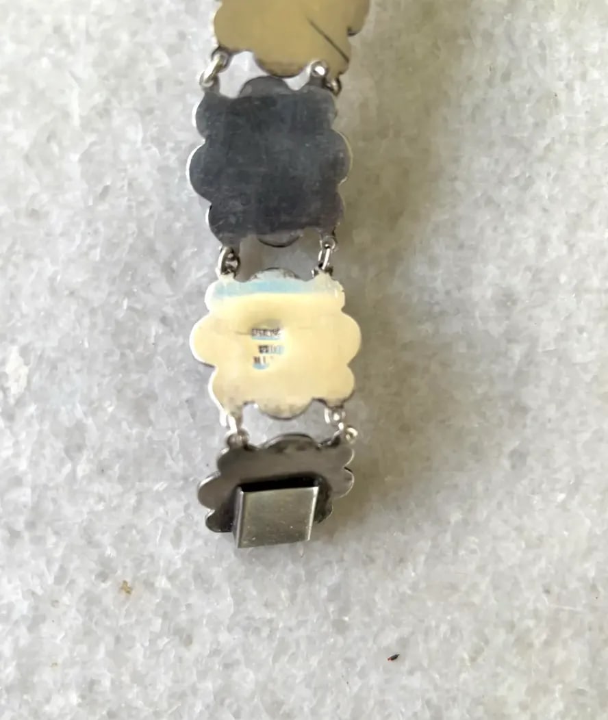 Vintage Mid-Century Sterling Silver Wrap Bracelet - Stamped - 5