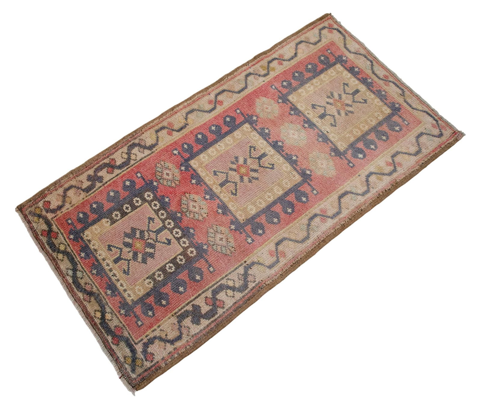 Hand Knotted Door Mat, Entryway Rug, Bath Mat, Kitchen Decor, Small Rug, Turkish Rug - 1"² - 5