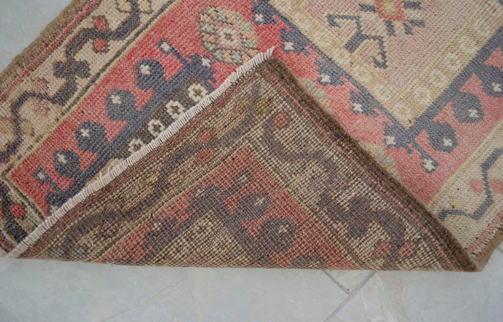 Hand Knotted Door Mat, Entryway Rug, Bath Mat, Kitchen Decor, Small Rug, Turkish Rug - 1"² - 8