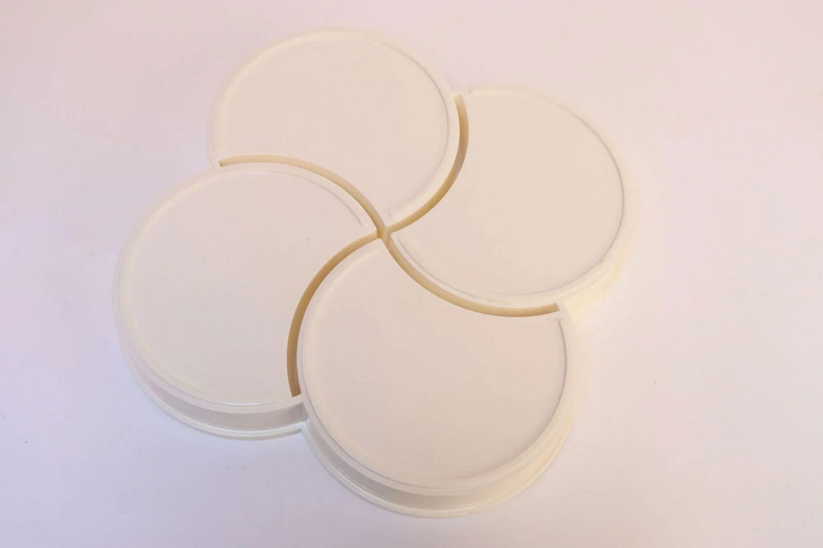 Danish Modern Beige Pinwheel Divided Snack Tray or Serving Platter by Gunnar Cyren for Dansk - 6