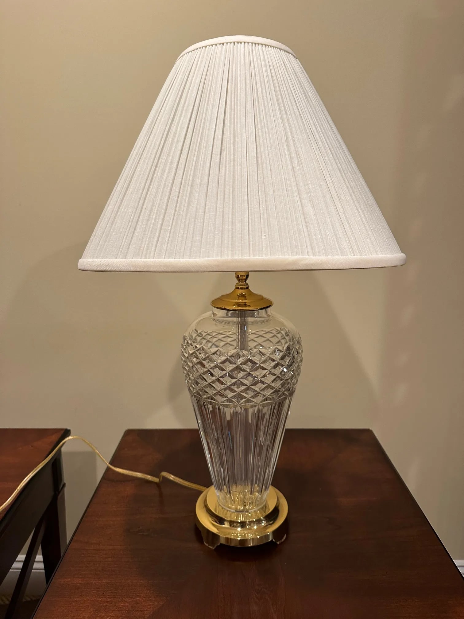 Classic Large Waterford Crystal Table Lamp - 4