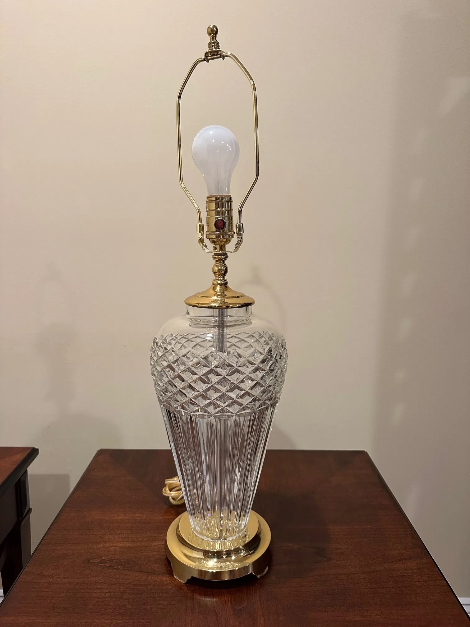 Classic Large Waterford Crystal Table Lamp - 6