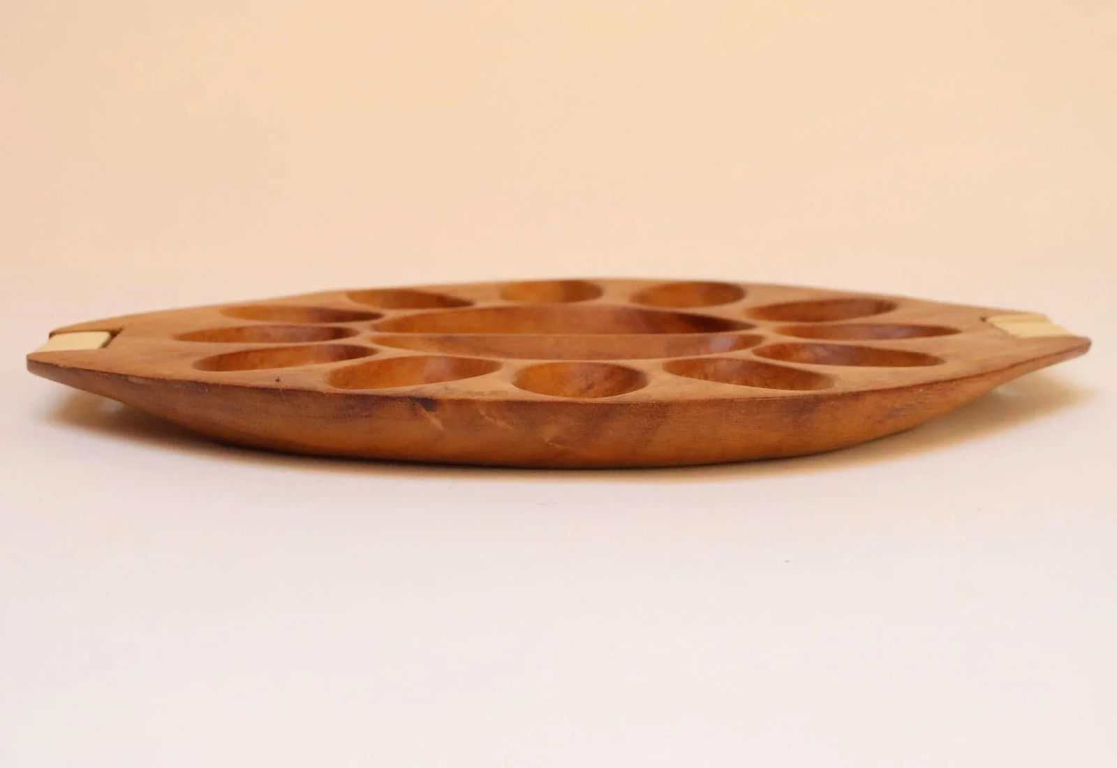 Vintage Taverneau and Rattan Deviled Egg Tray by Arthur Umanoff for Pantalcraft - 4