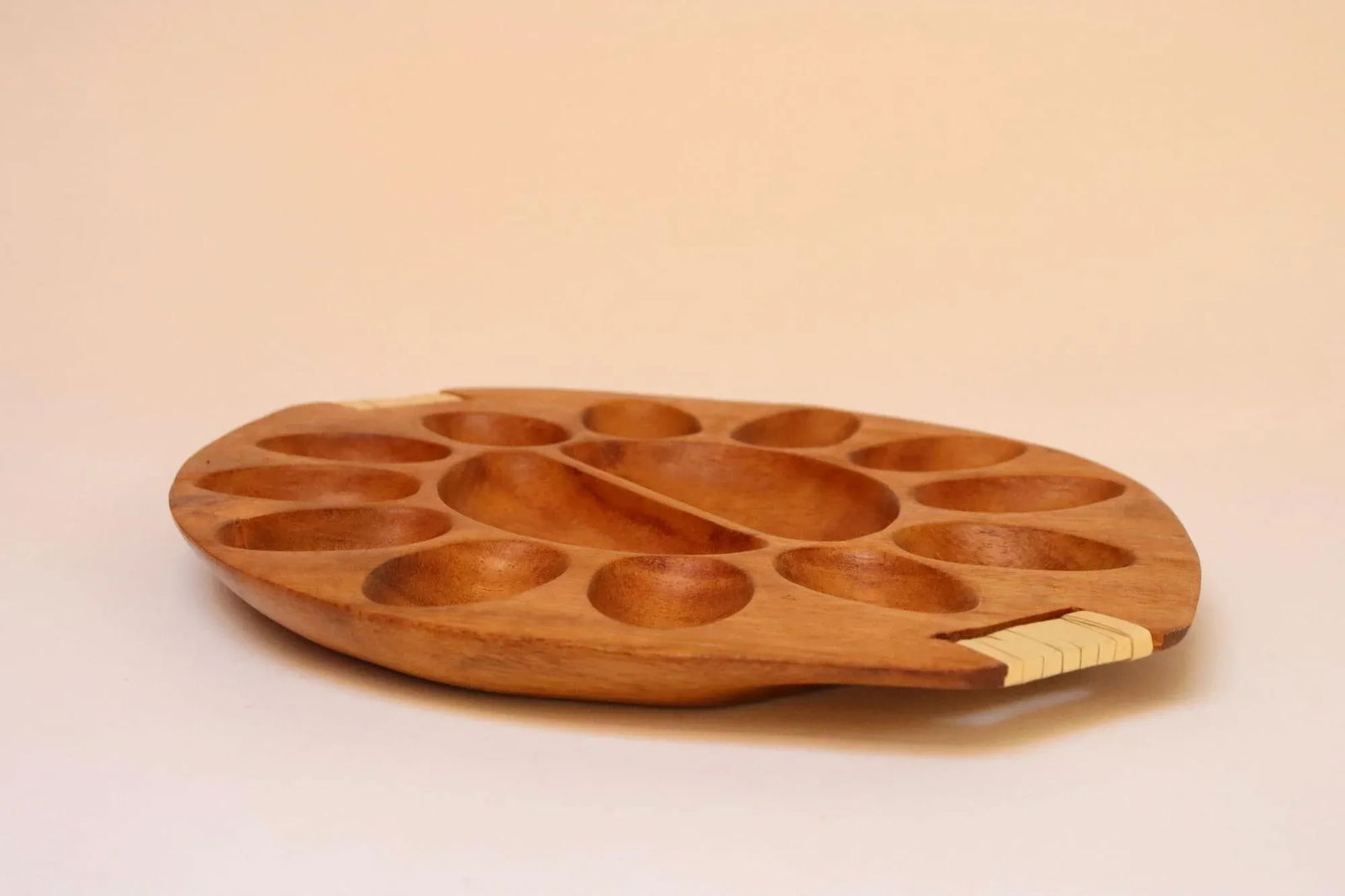 Vintage Taverneau and Rattan Deviled Egg Tray by Arthur Umanoff for Pantalcraft - 6