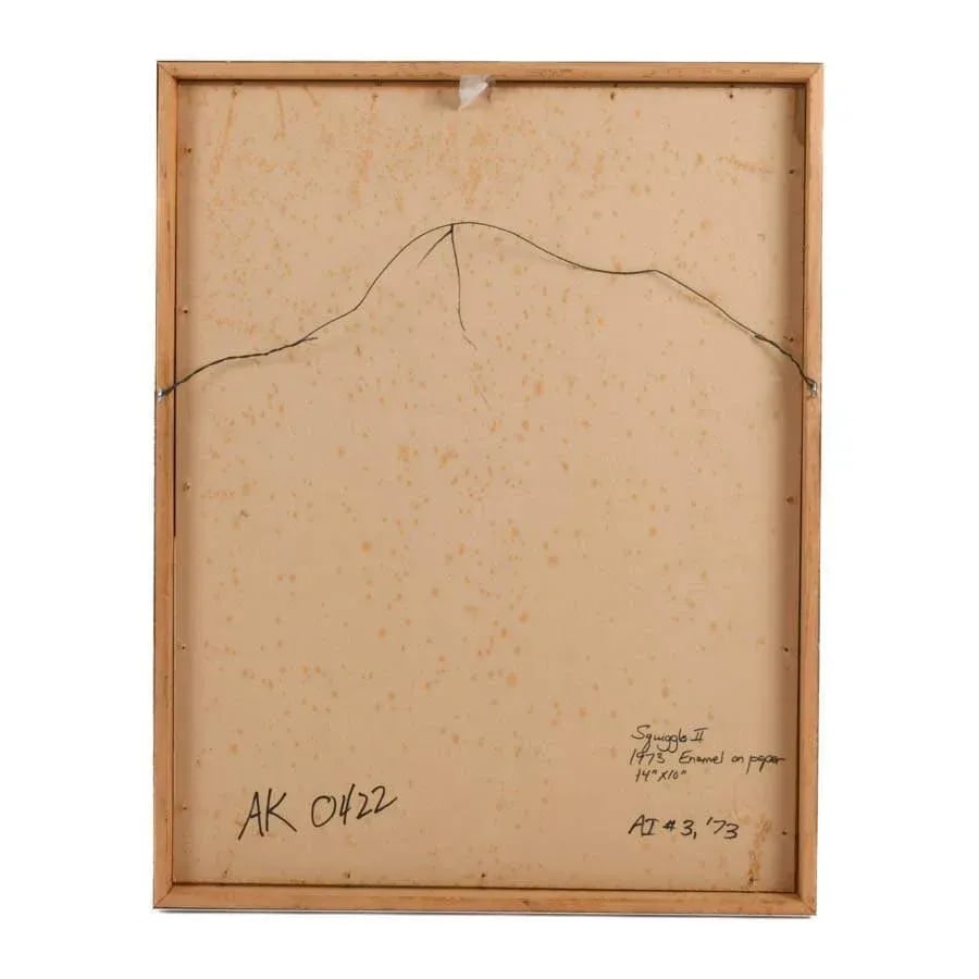 Framed J. Akston "Squiggle II 1973" Enamel on Paper - 5