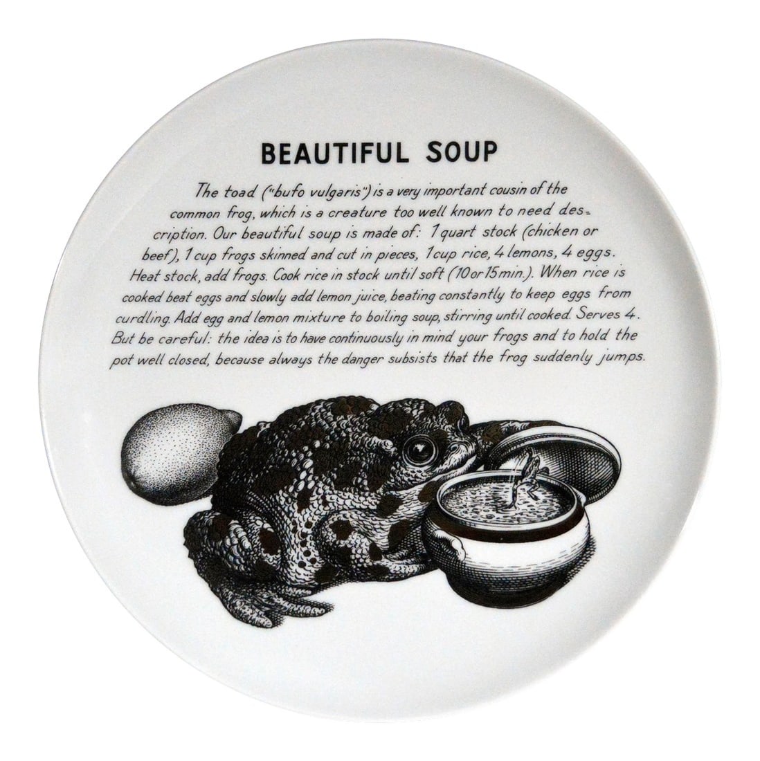 Vintage Piero Fornasetti Fleming Joffe Recipe Plate Soup, 1960s (1 of 5)