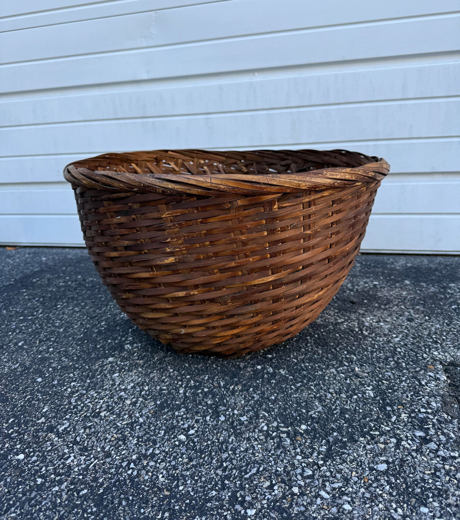 Large Antique Split Wood Basket - 2